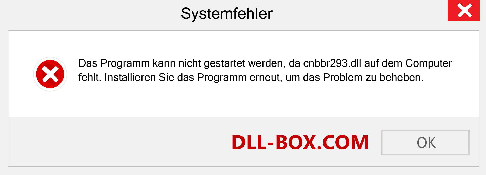 cnbbr293.dll-Datei fehlt?. Download für Windows 7, 8, 10 - Fix cnbbr293 dll Missing Error unter Windows, Fotos, Bildern